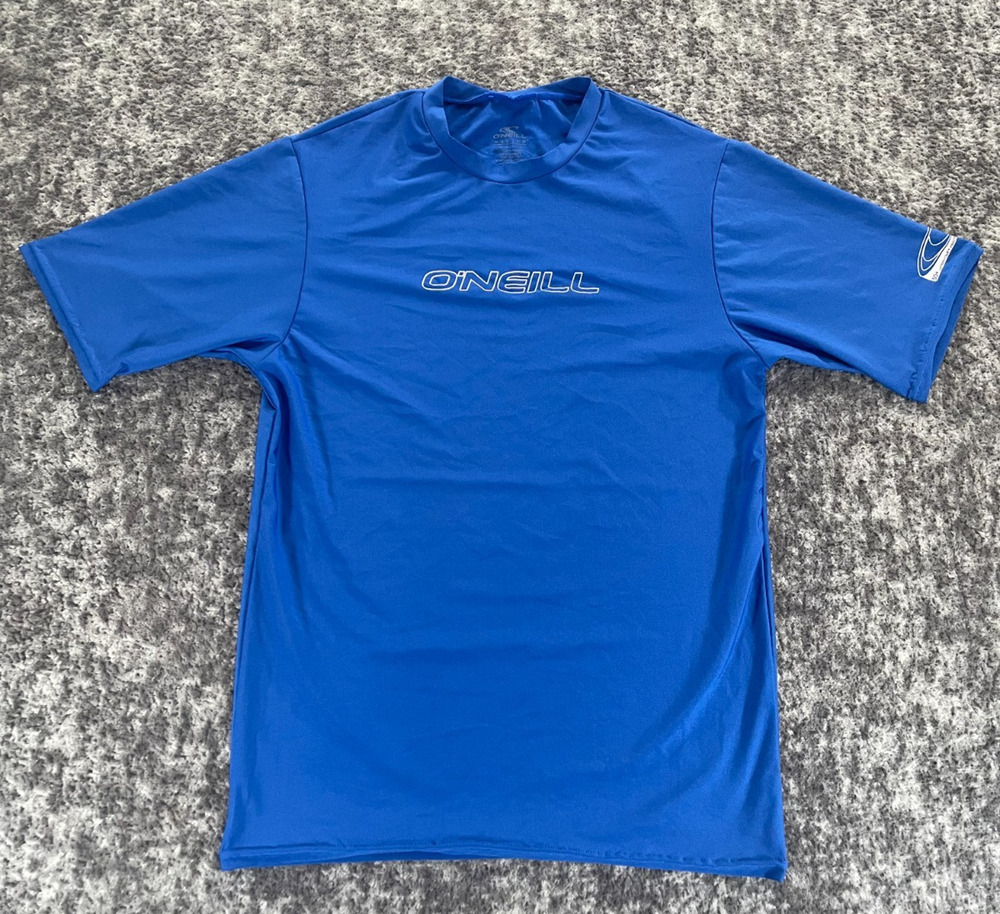 O'Neill Shirt Mens M Blue Short Sleeve UV 50+ Slim Fit Performance Surf Top